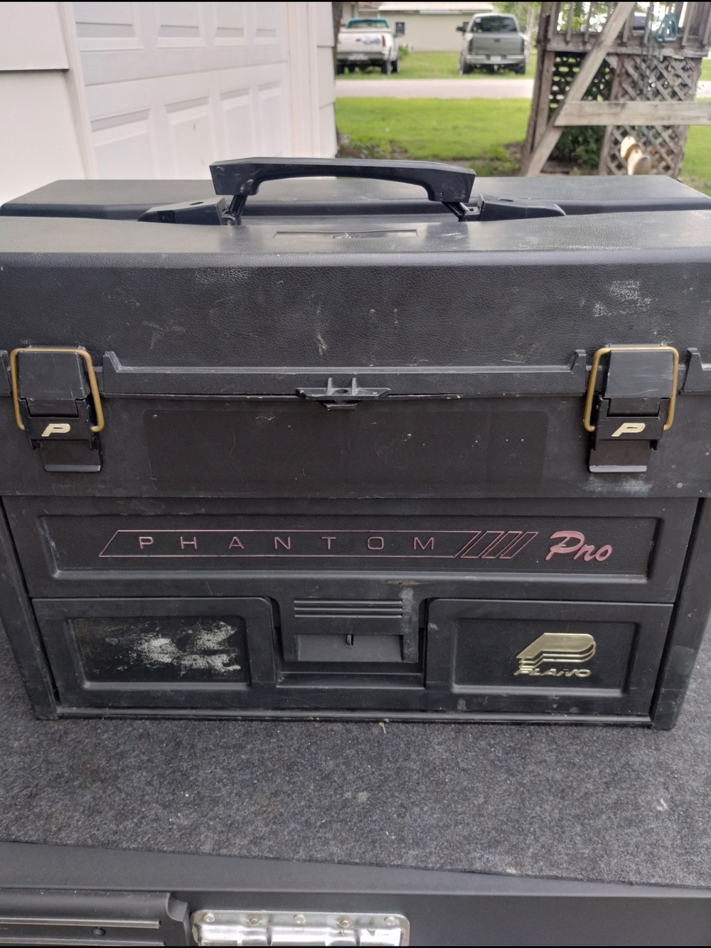 Vintage Phantom Pro Black Tackle Box Full Of Tackle